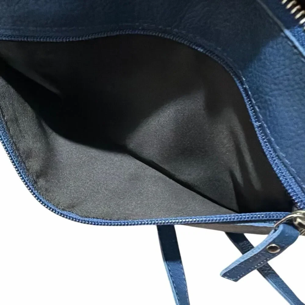 Wise Owl Slate Blue Leather Crossbody Handbag Purse Adjustable Strap